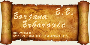Borjana Brborović vizit kartica
